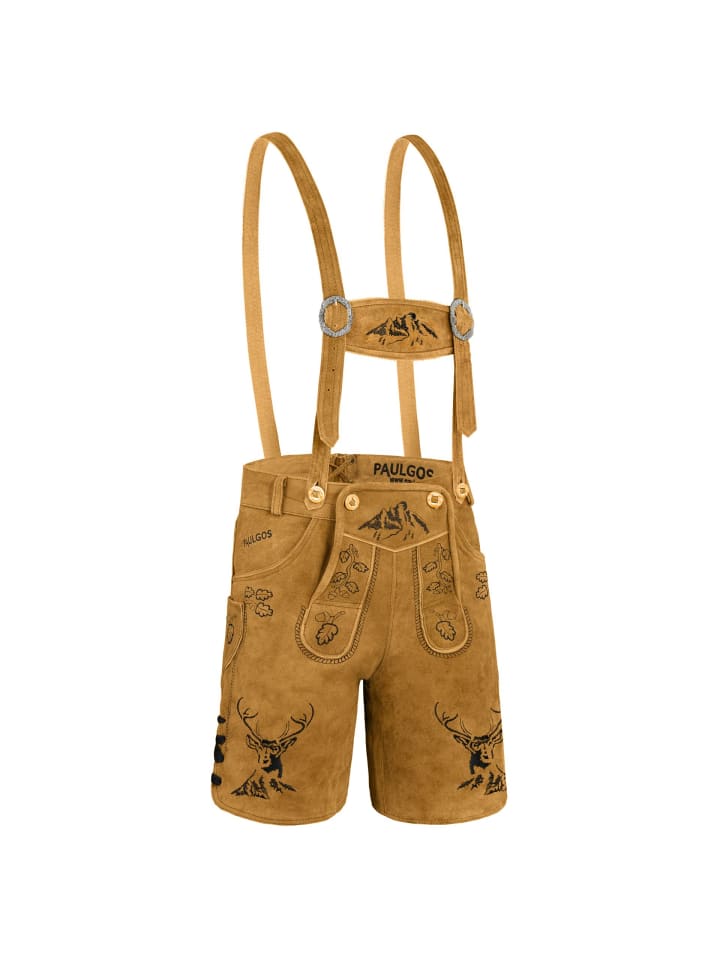 PAULGOS Lederhose Kurz Echtleder HK4 in Hellbraun günstig kaufen
