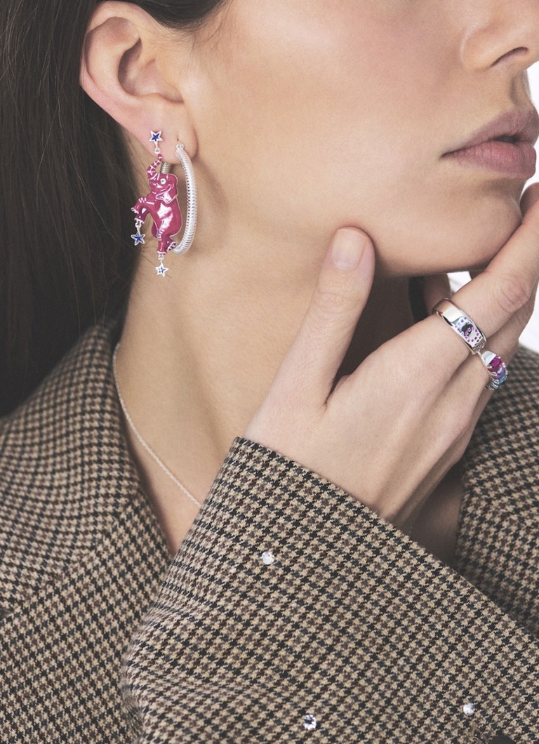 Anna + Nina Large Silver Spiral Hoop Earrings