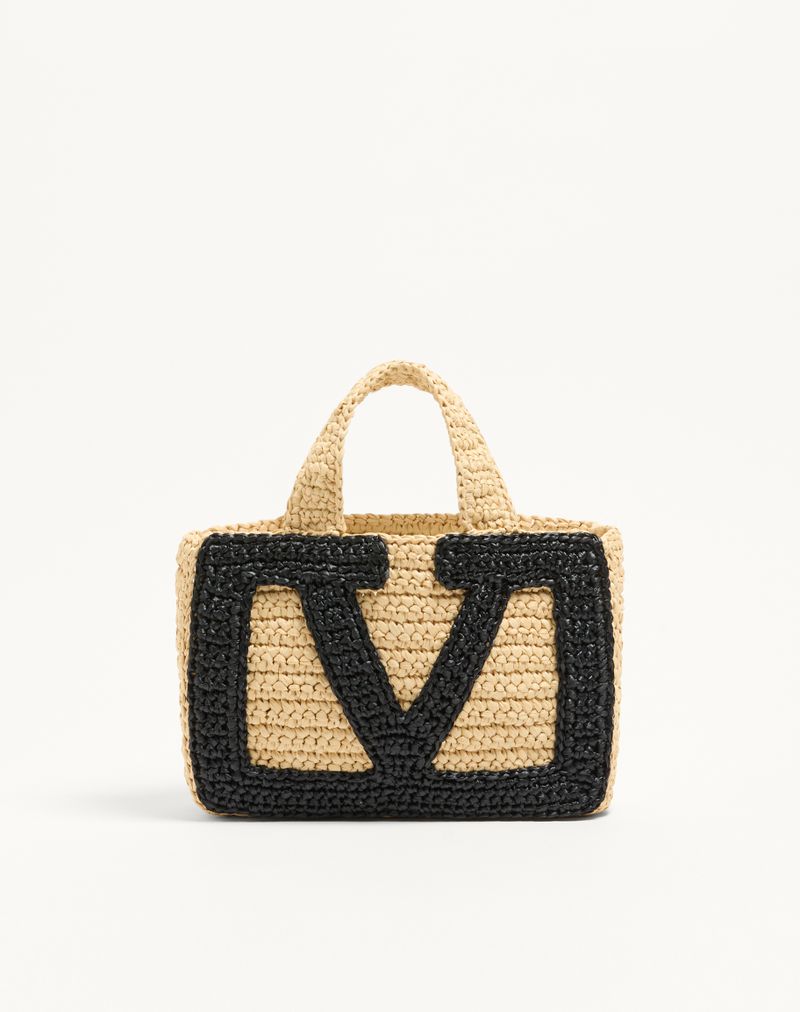 Valentino Garavani Viva Superstar Lille Raffia indkøbstaske