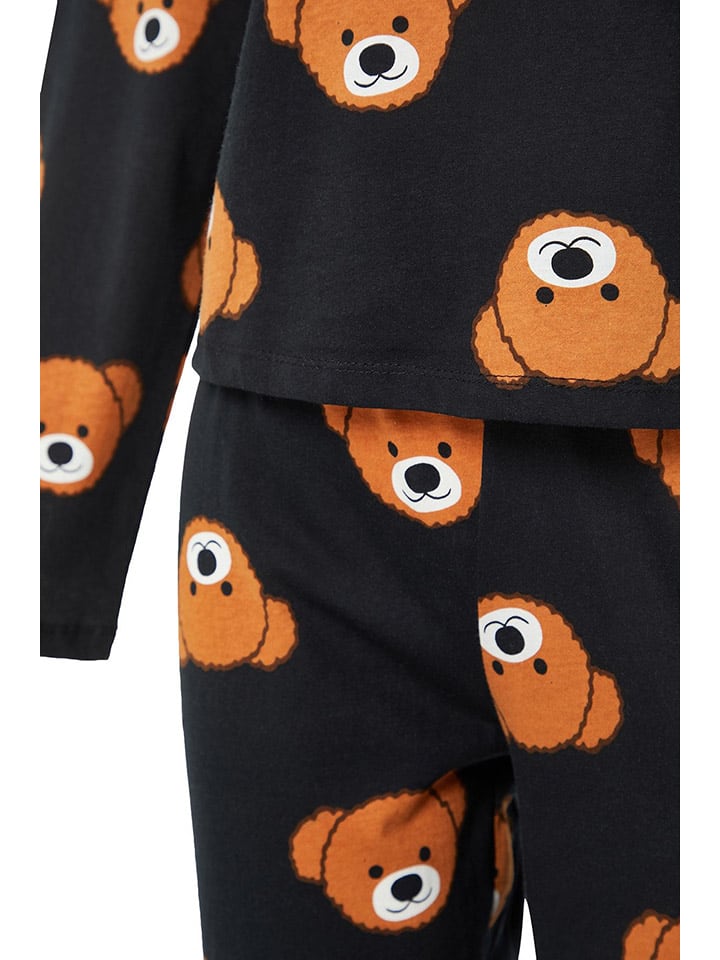 trendyol Pyjama in Schwarz/ Hellbraun günstig kaufen