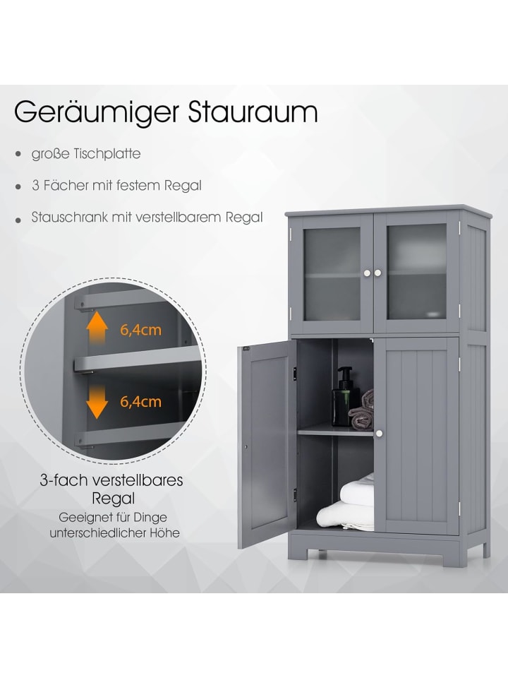 COSTWAY Badezimmerschrank in Grau günstig kaufen onesize