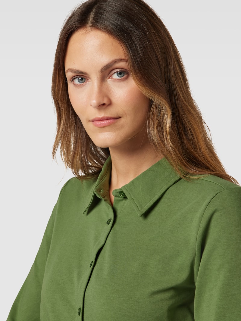 Hemdbluse mit Umlegekragen in grasgrün