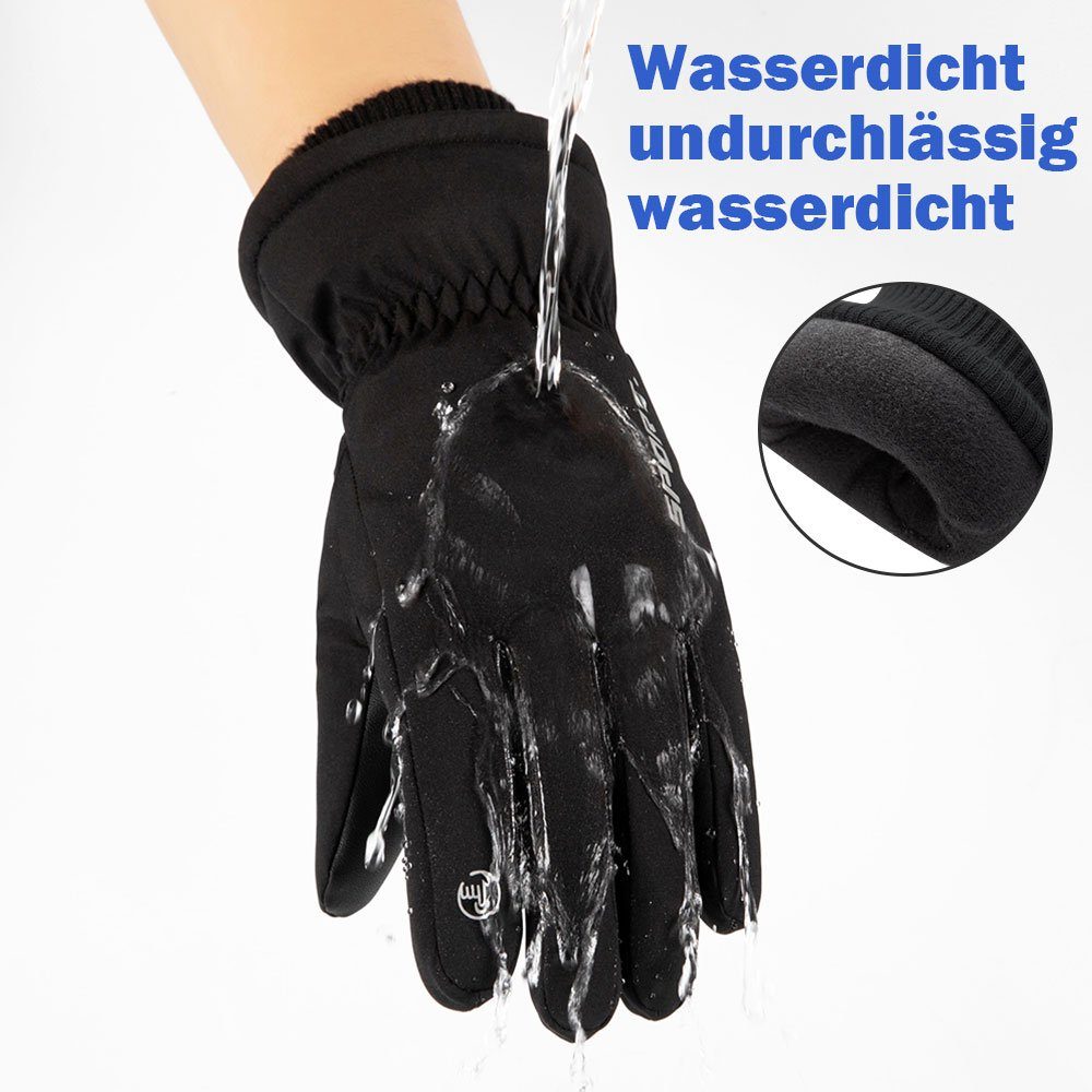 Sunicol Skihandschuhe Winter Fahrrad Handschuhe Themro Fleece Winterhandschuhe (Pack) Ski Wasserdicht