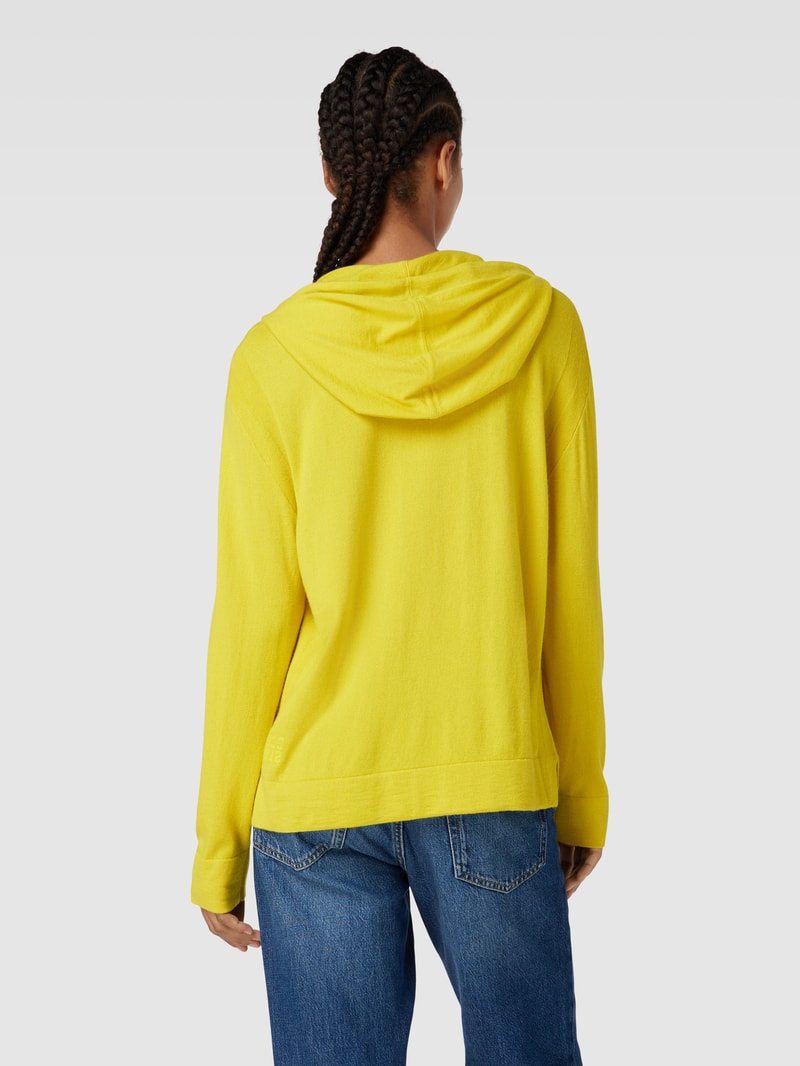 Strickpullover mit verlängertem Rückenteil in gelb