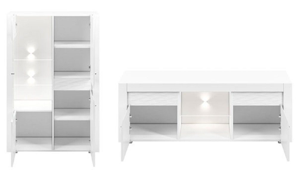 Feldmann-Wohnen Wohnwand ARKO, (Set, 1 Lowboard + 1 Vitrine), Gesamtmaße B/T/H: 230 cm x 42 cm x 138 cm