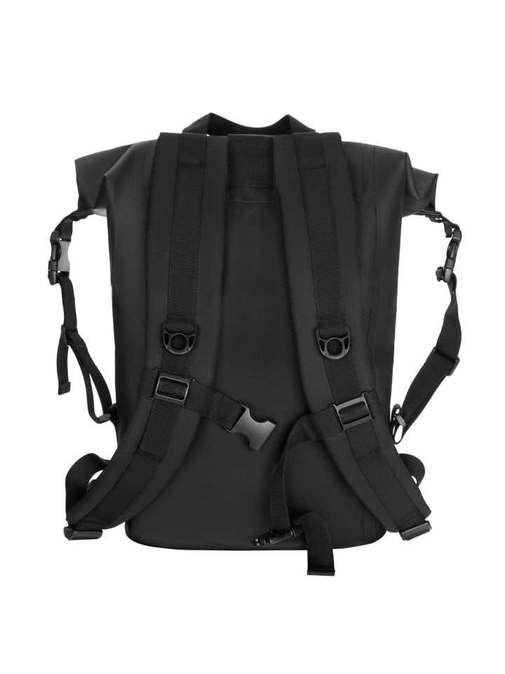 YEAZ STOCKHOLM Wasserfester Rucksack weißes Logo in schwarz günstig kaufen