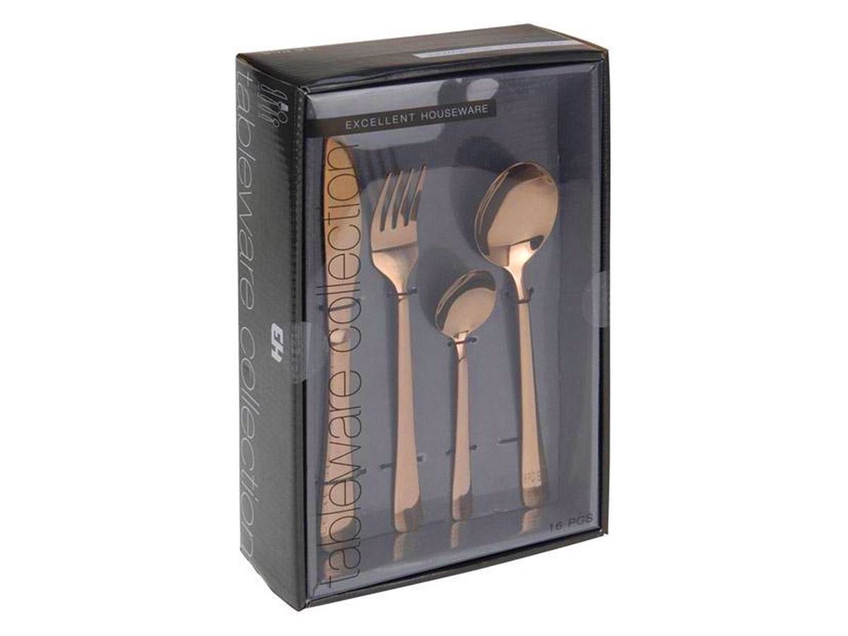 Excellent Houseware Kupfer 16-teiliges Besteckset