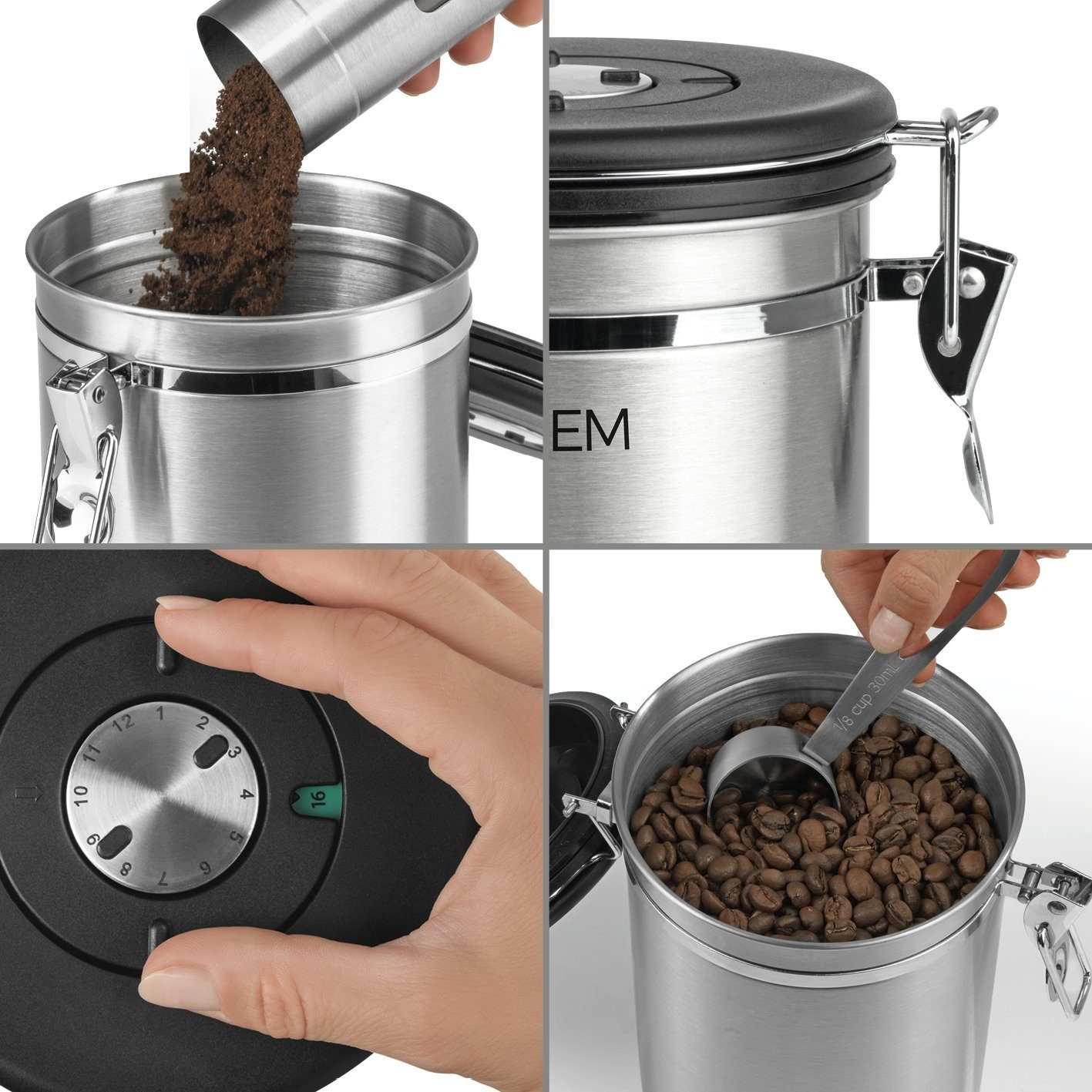 BEEM Kaffeedose, Vorratsdose mit Dosierlöffel 1,9l