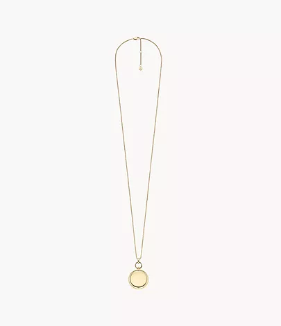 Fossil Kette Heritage Legacy Charm Anhänger Edelstahl goldfarben