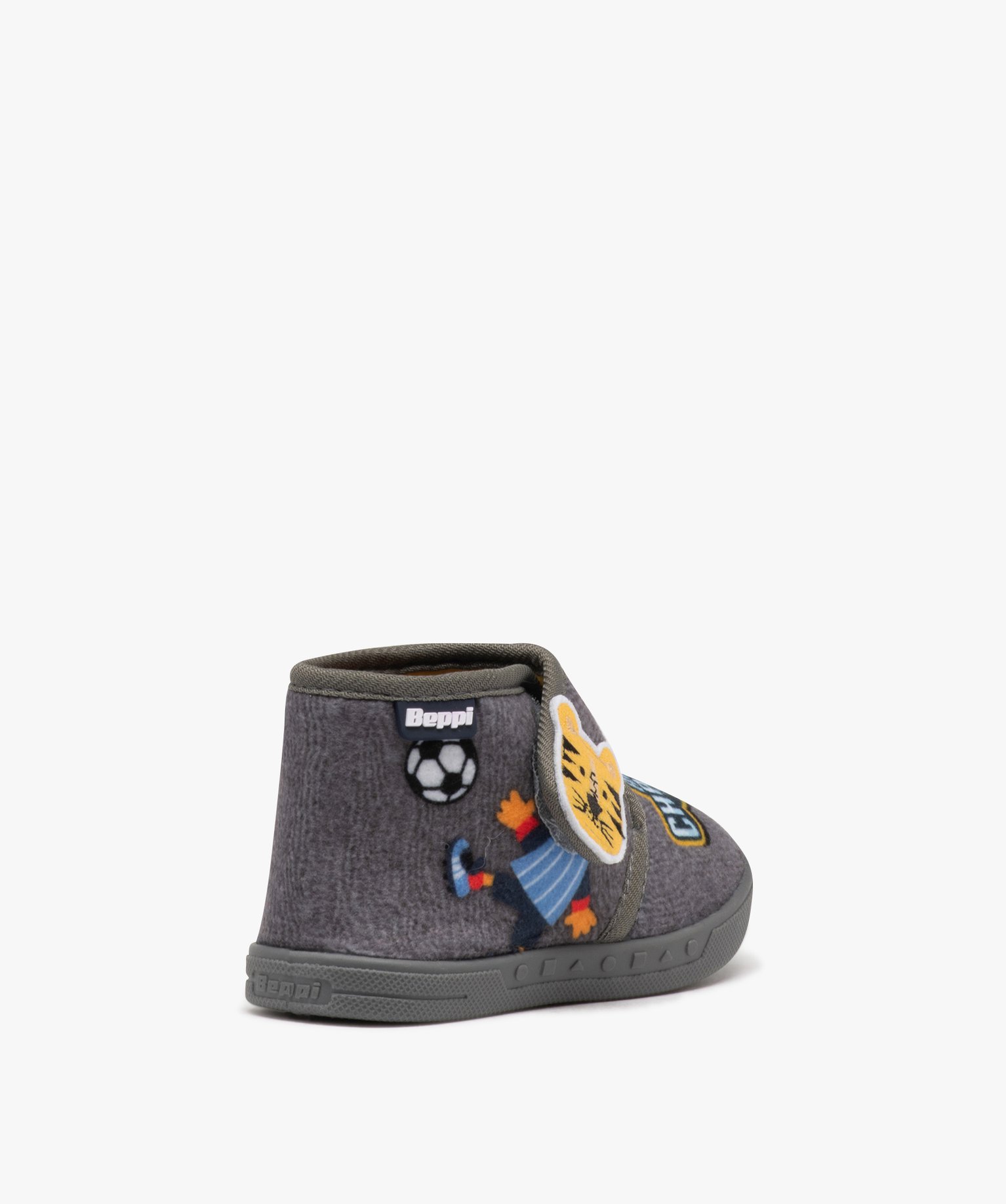 Chaussons bébé Garçon à scratch tête de chat - Beppi gris | GEMO
