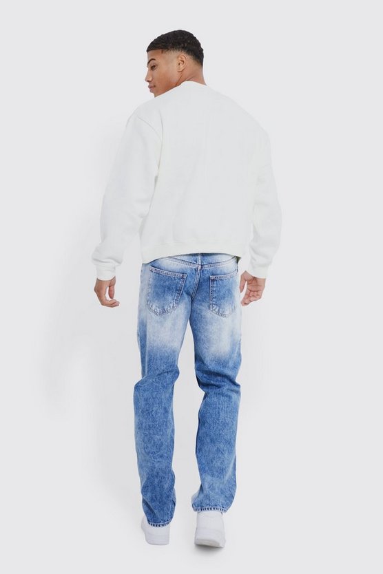Lockere Jeans mit Acid-Waschung