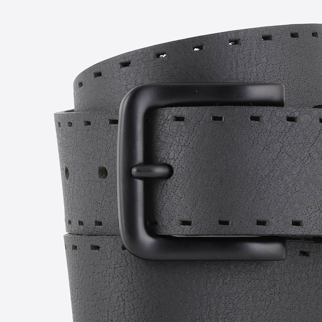 LOTAR  Ceinture en cuir noir Homme