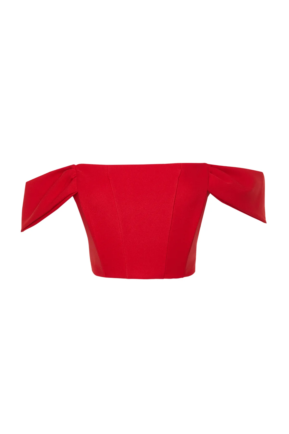 Trendyol Collection  Rotes gewebtes Bustier mit Carmenkragen