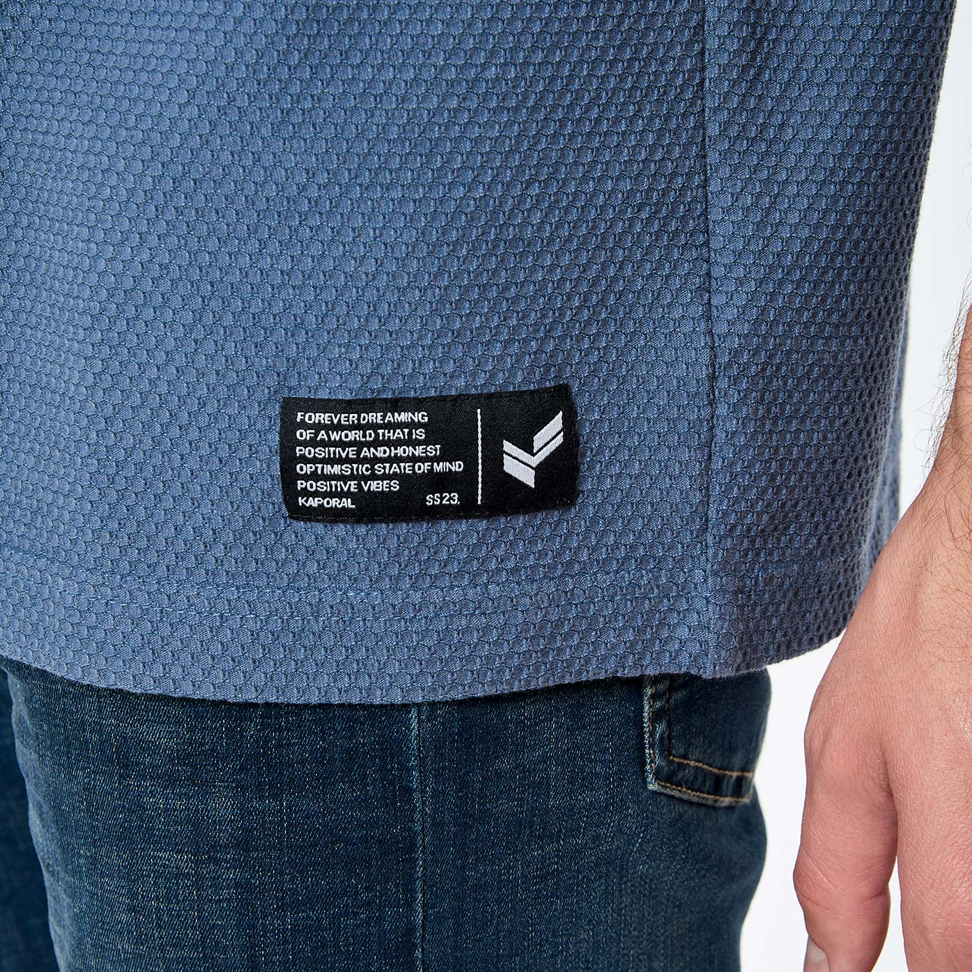 CELES  Polo bleu gris Homme