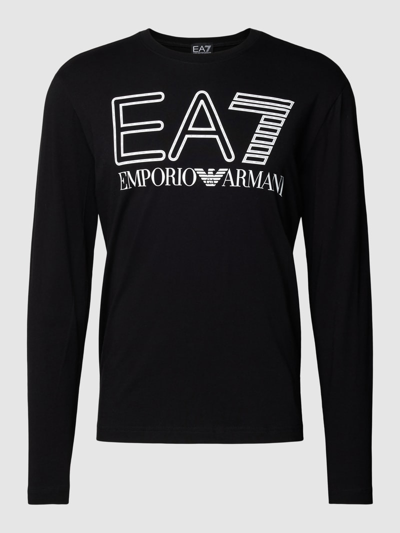 Longsleeve mit Label- und Logo-Print in schwarz