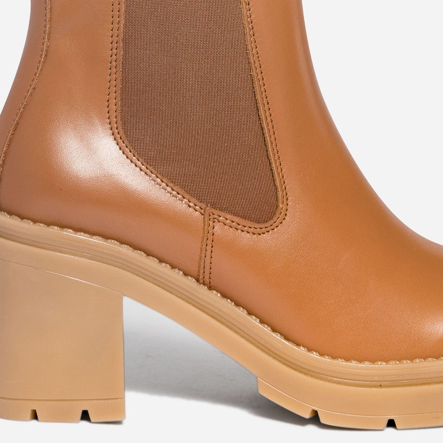 Chelsea boots TEXTO cognac éco-conçu en cuir