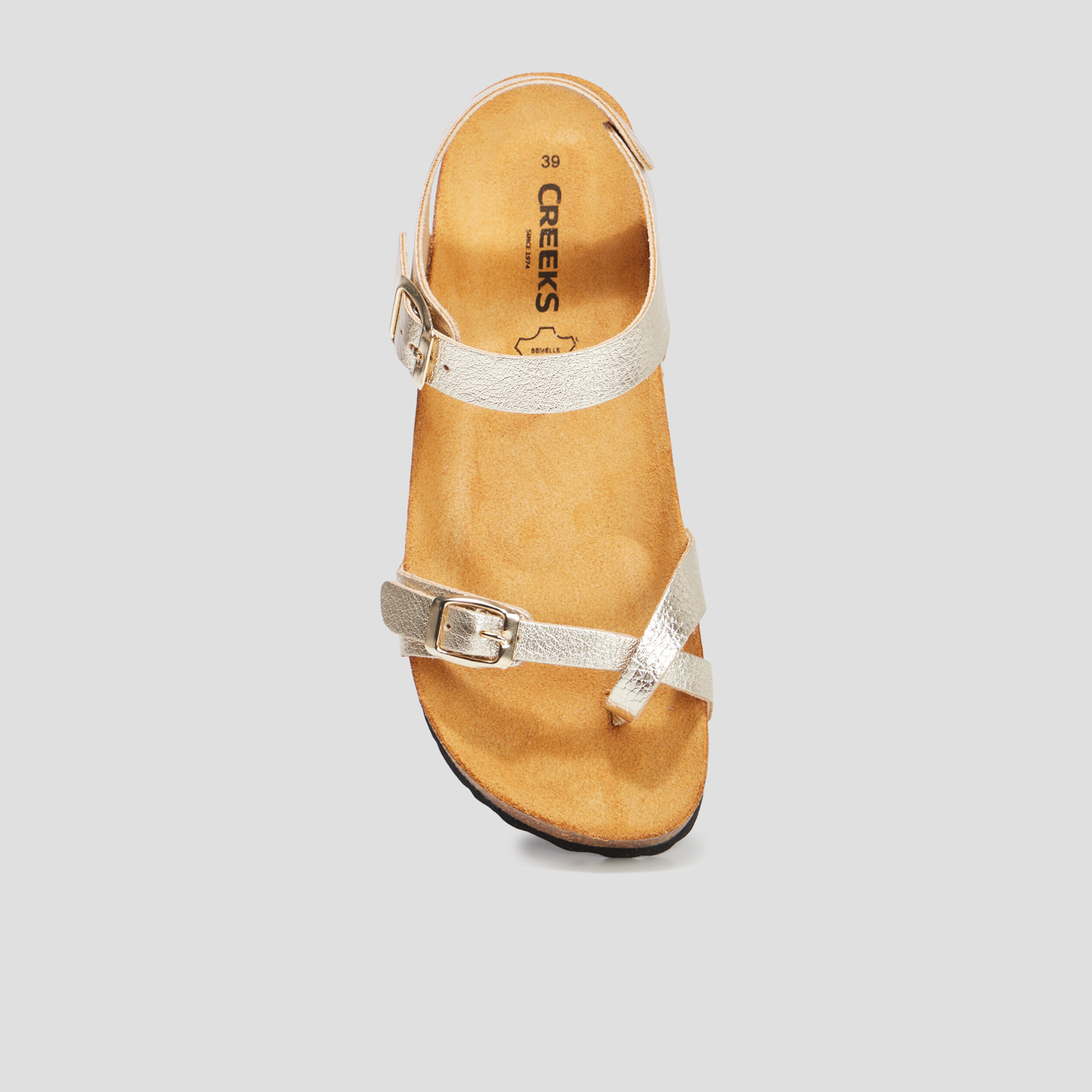 Sandales à brides Creeks jaune or femme | La Halle