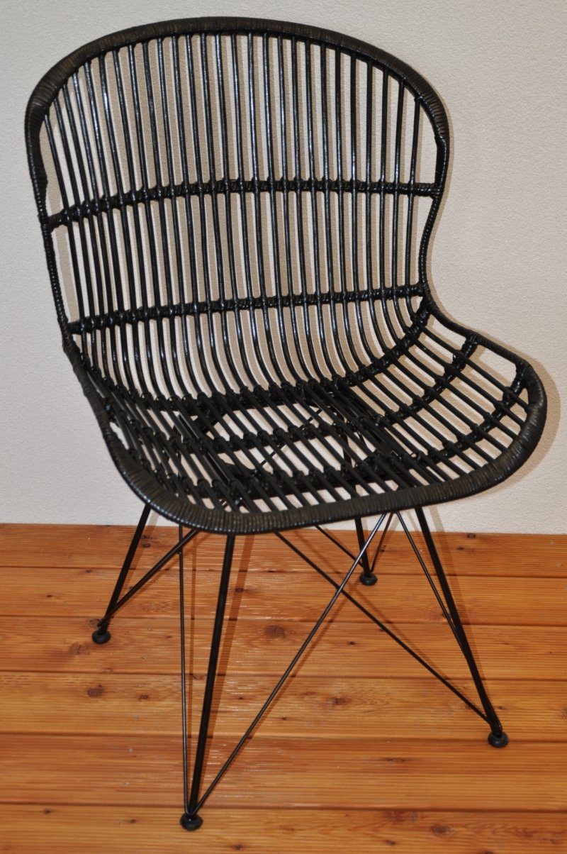 Rattani Rattanstuhl Rattanstuhl, Rattansessel Lagoa Fb. anthrazit, Rattan + Metall