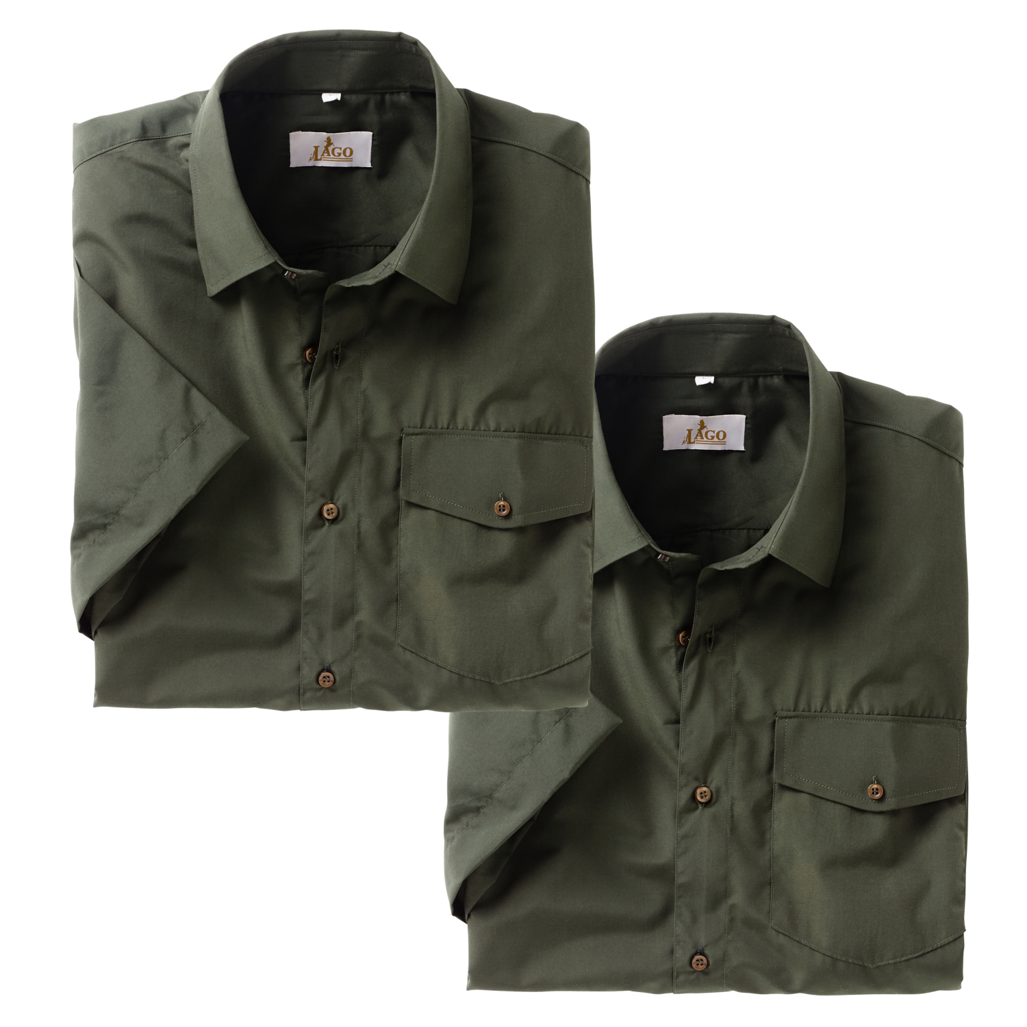 il Lago Basic Herren Halbarmhemd 2er Set