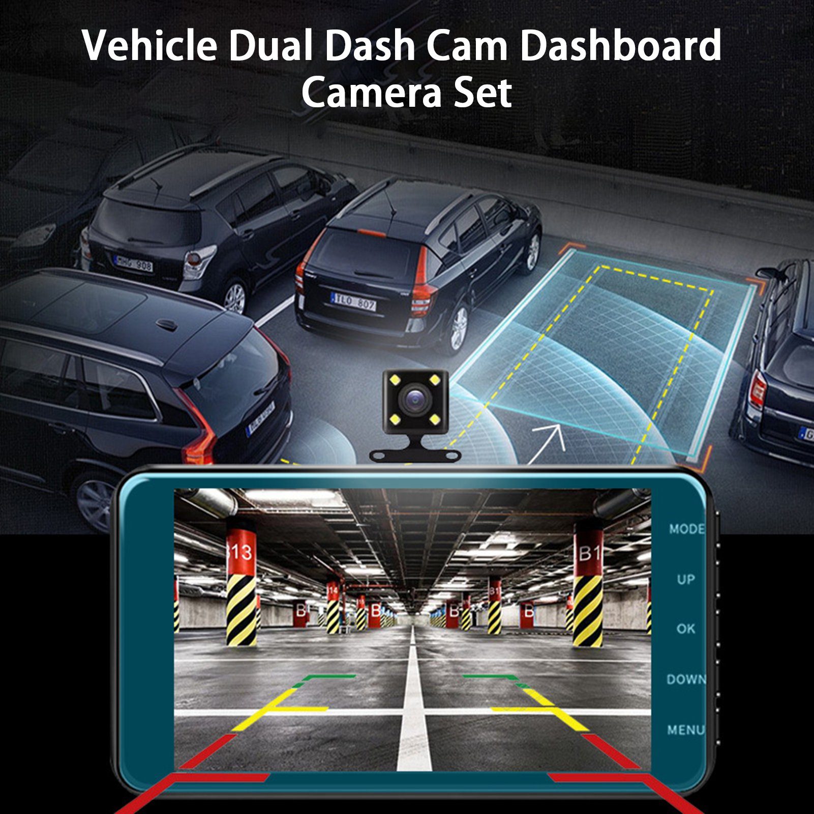 farfi 4 Zoll Dashcam Autokamera Nachtsicht,Full HD 1080P, 170 ° Weitwinkel Dashcam