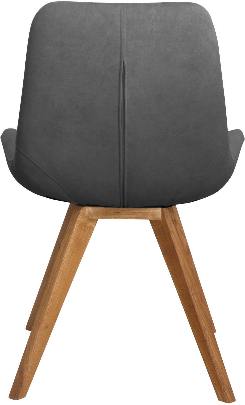 Home affaire Schalenstuhl Bratislava (Set, 2 St), Gestell Eiche massiv geölt, Easy Care-Stoff