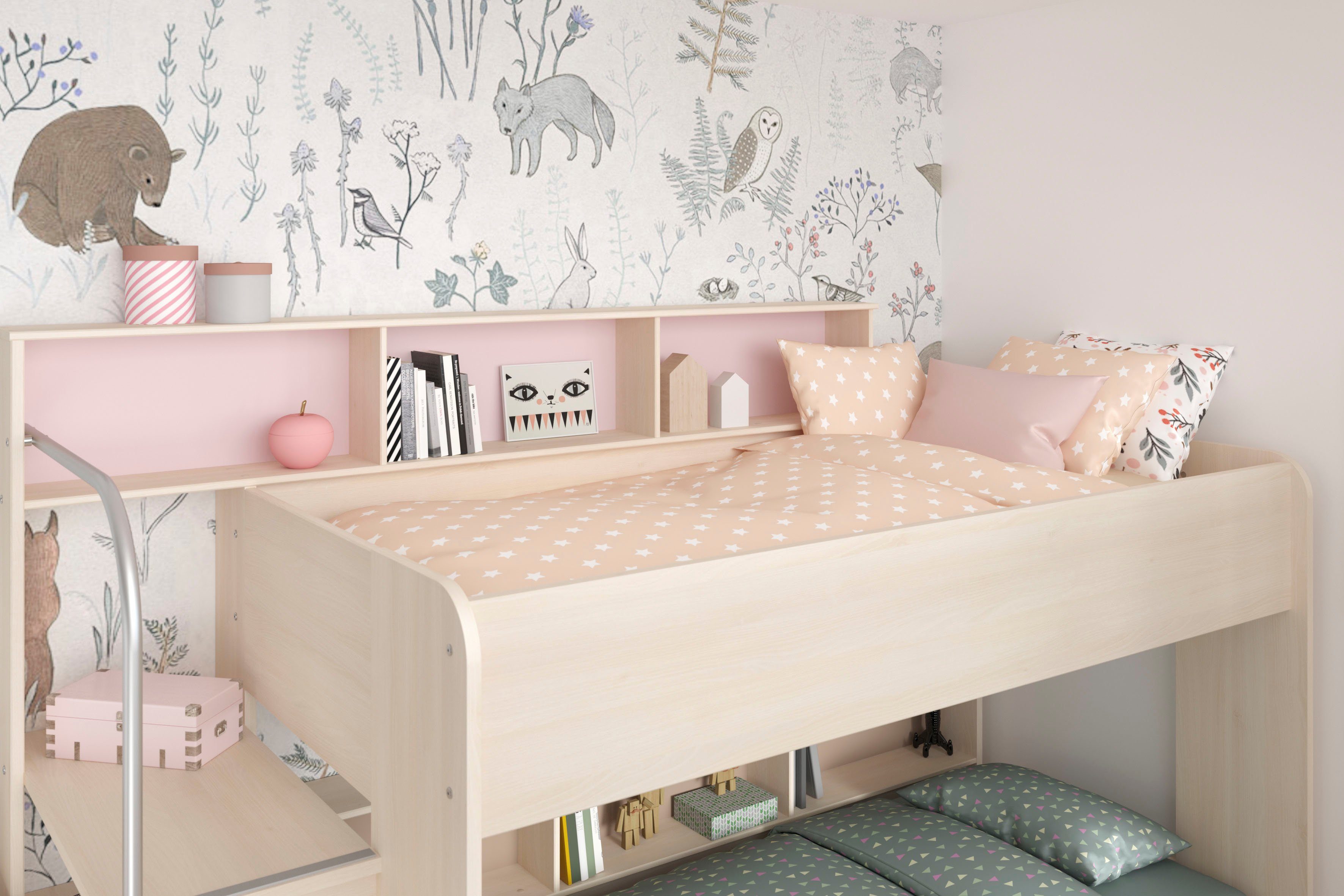 Parisot Jugendzimmer-Set Bibop, (3-St., Etagenbett, zwei Schreibtische), mit 2 Schreibtischen