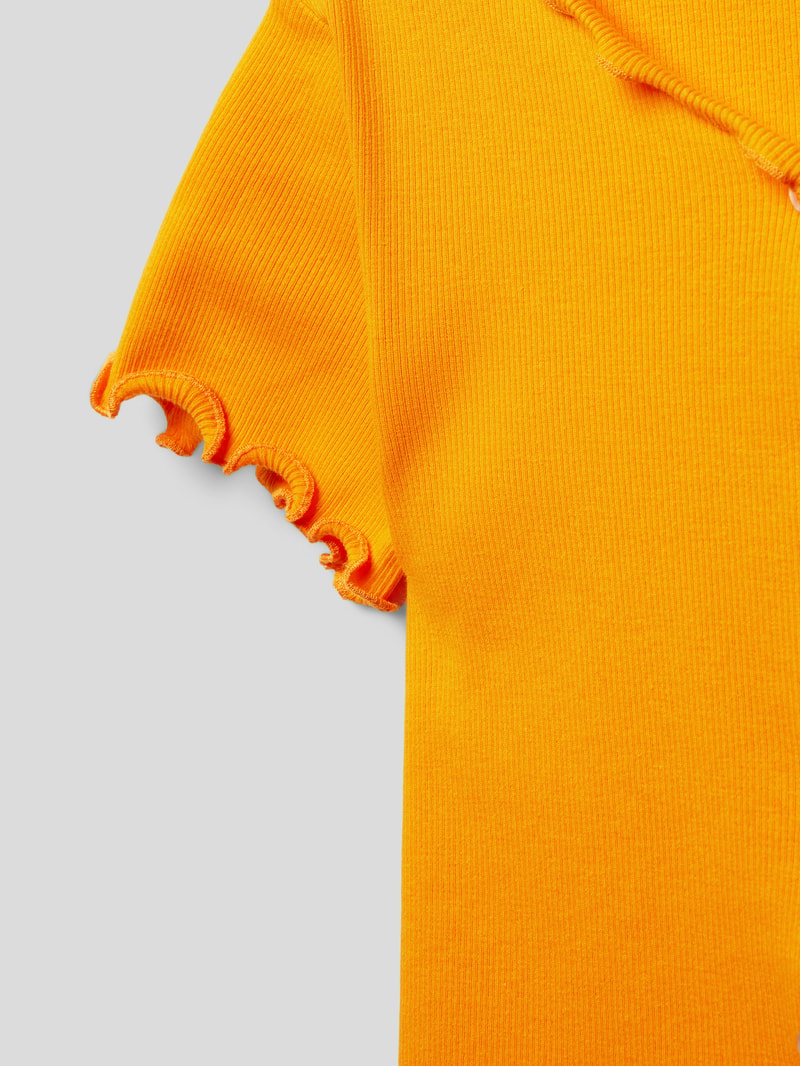T-Shirt mit Muschelsaum Modell 'KOGLAILA' in orange
