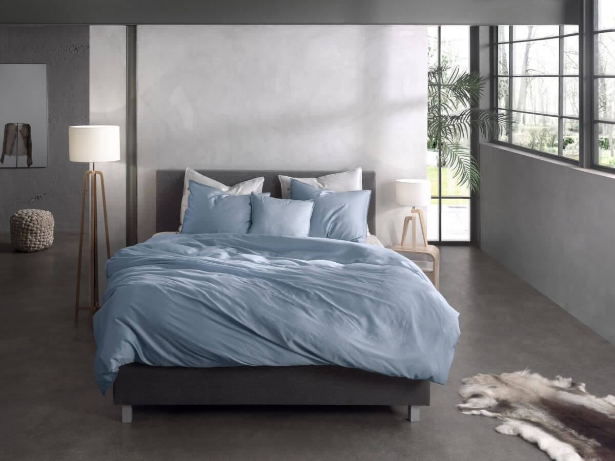 Zo!Home Satin-Bettwäsche Satinado Blue 135 x 200 cm