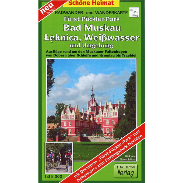 Fürst-Pückler-Park, Bad Mukau, Leknica, Weißwasser und Umgebung - Radwander- und Wanderkarte - Wanderkarte