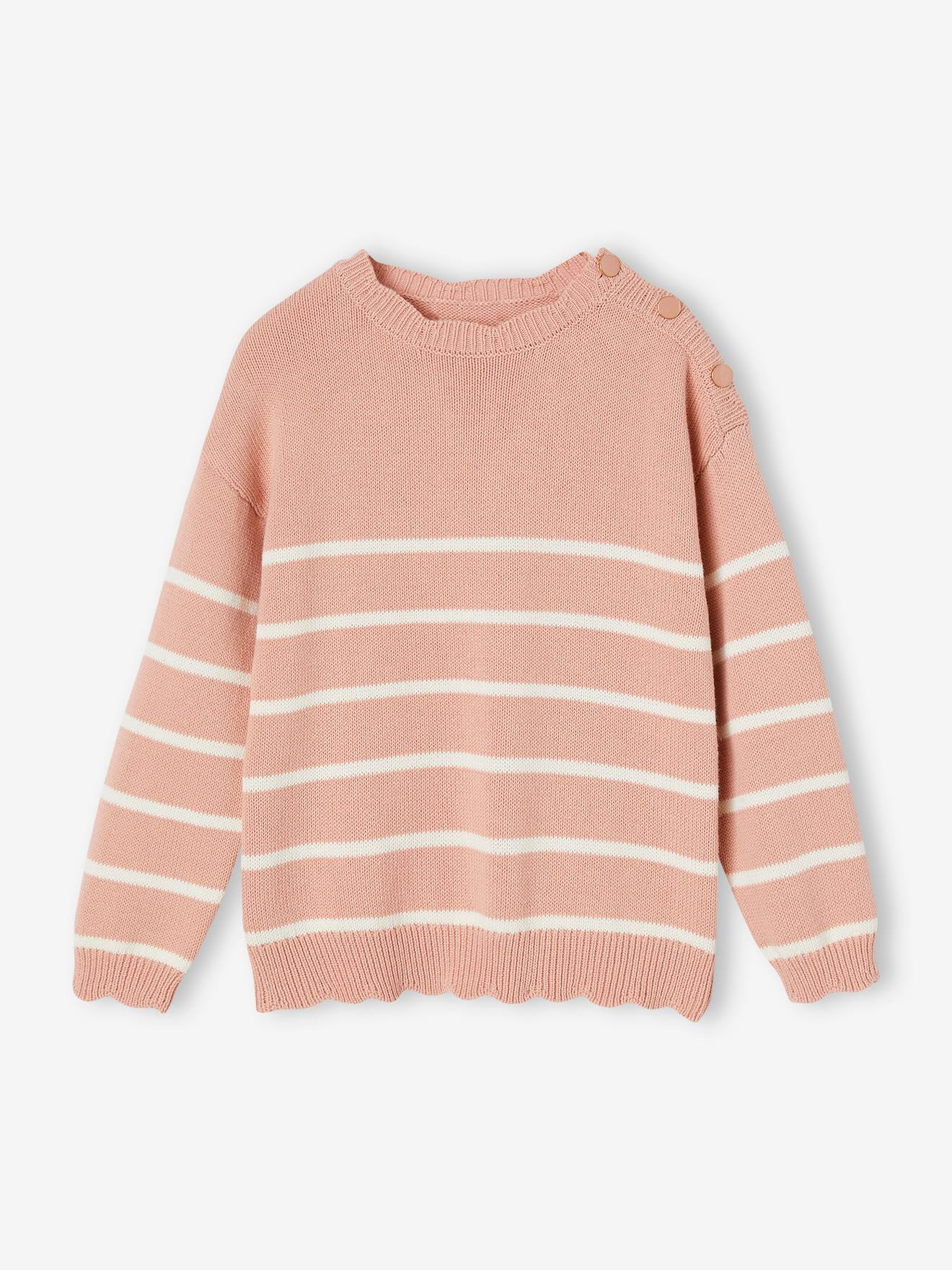Pull marinière fantaisie fille marine