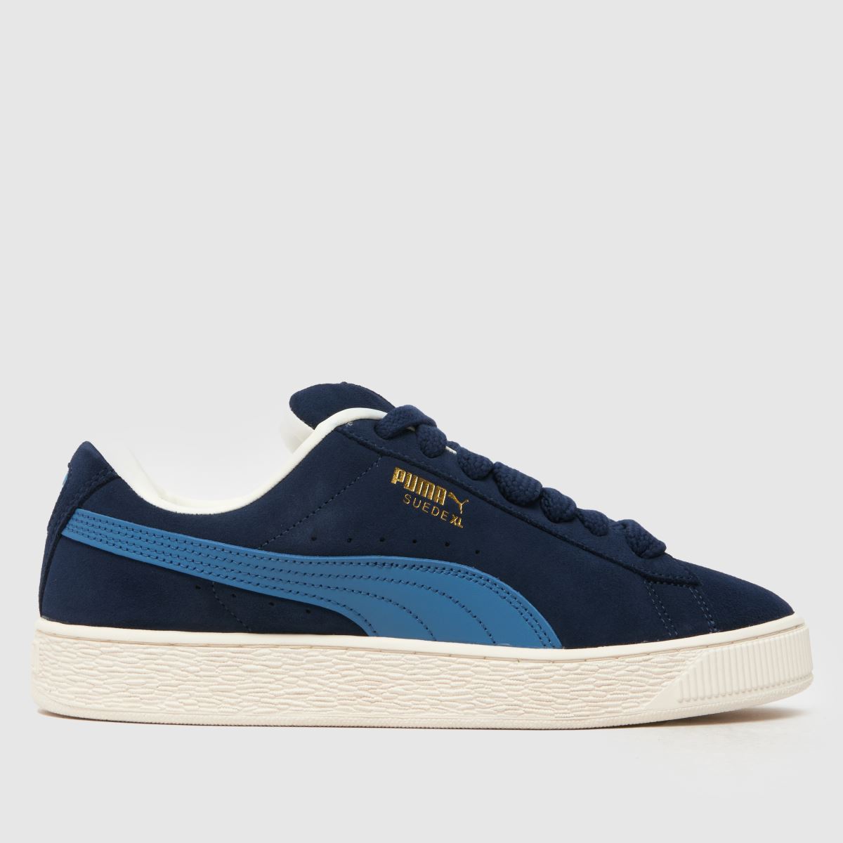 PUMA – Marinblå XL-sneakers i mocka