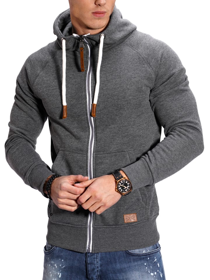 behype Sweatjacke BHTANSER in dunkelgrau günstig kaufen