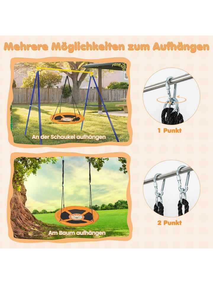 COSTWAY Nestschaukel Ø100cm ab 3 Jahre in Gelb günstig kaufen onesize
