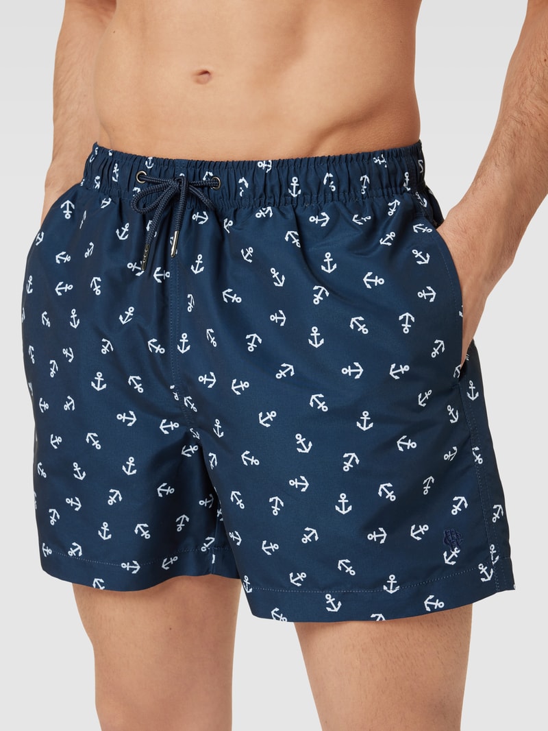 Badehose mit Allover-Muster in marineblau
