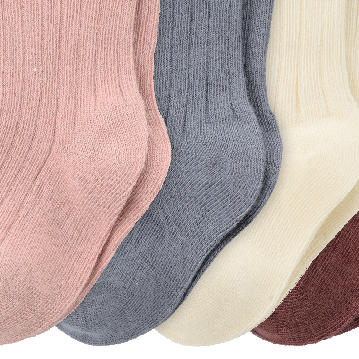 4 Paar Baby Socken mit Rippstruktur