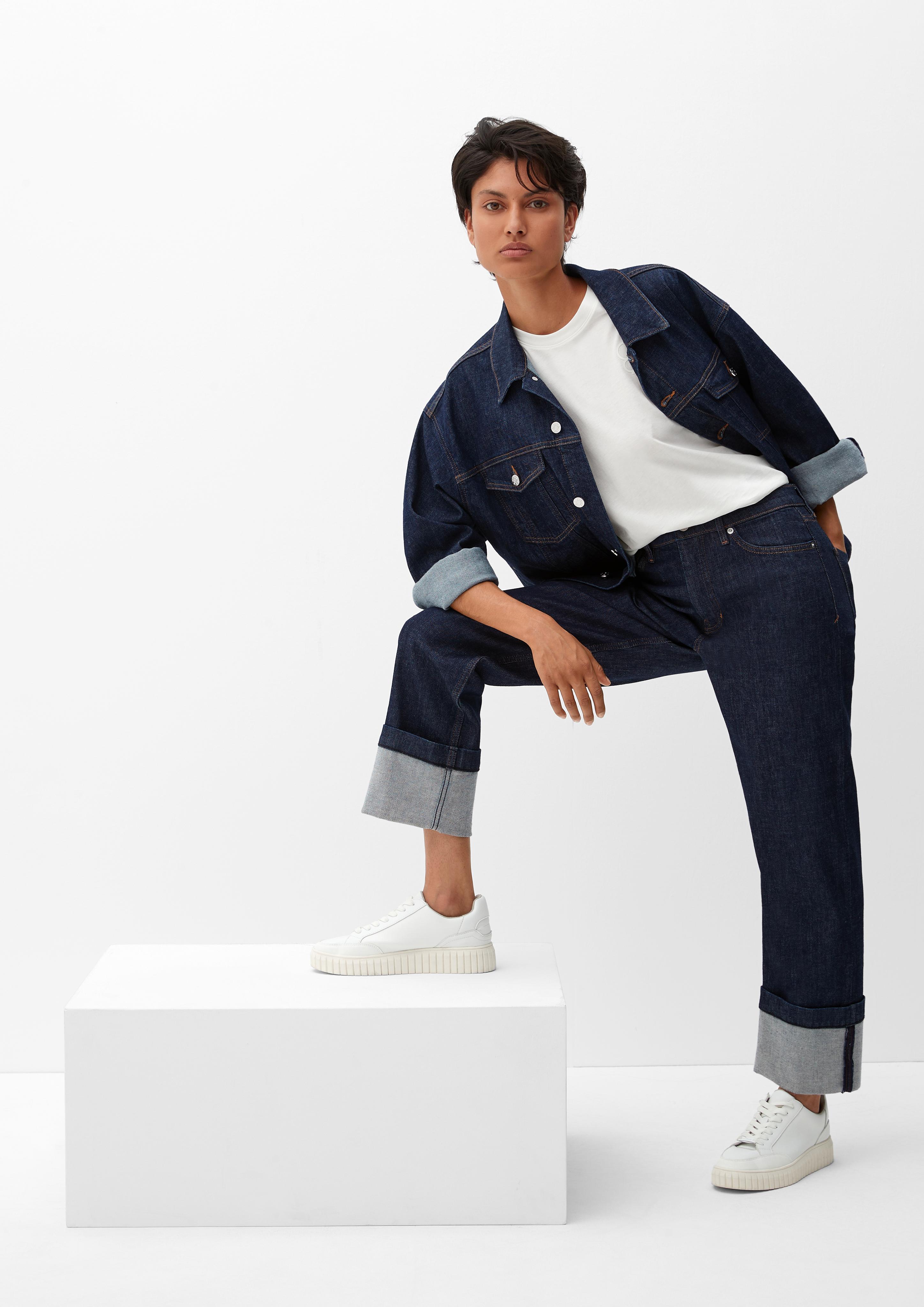 Cropped-Jeans Karolin / Regular Fit / High Rise / Straight Leg   2120656-58Z8
