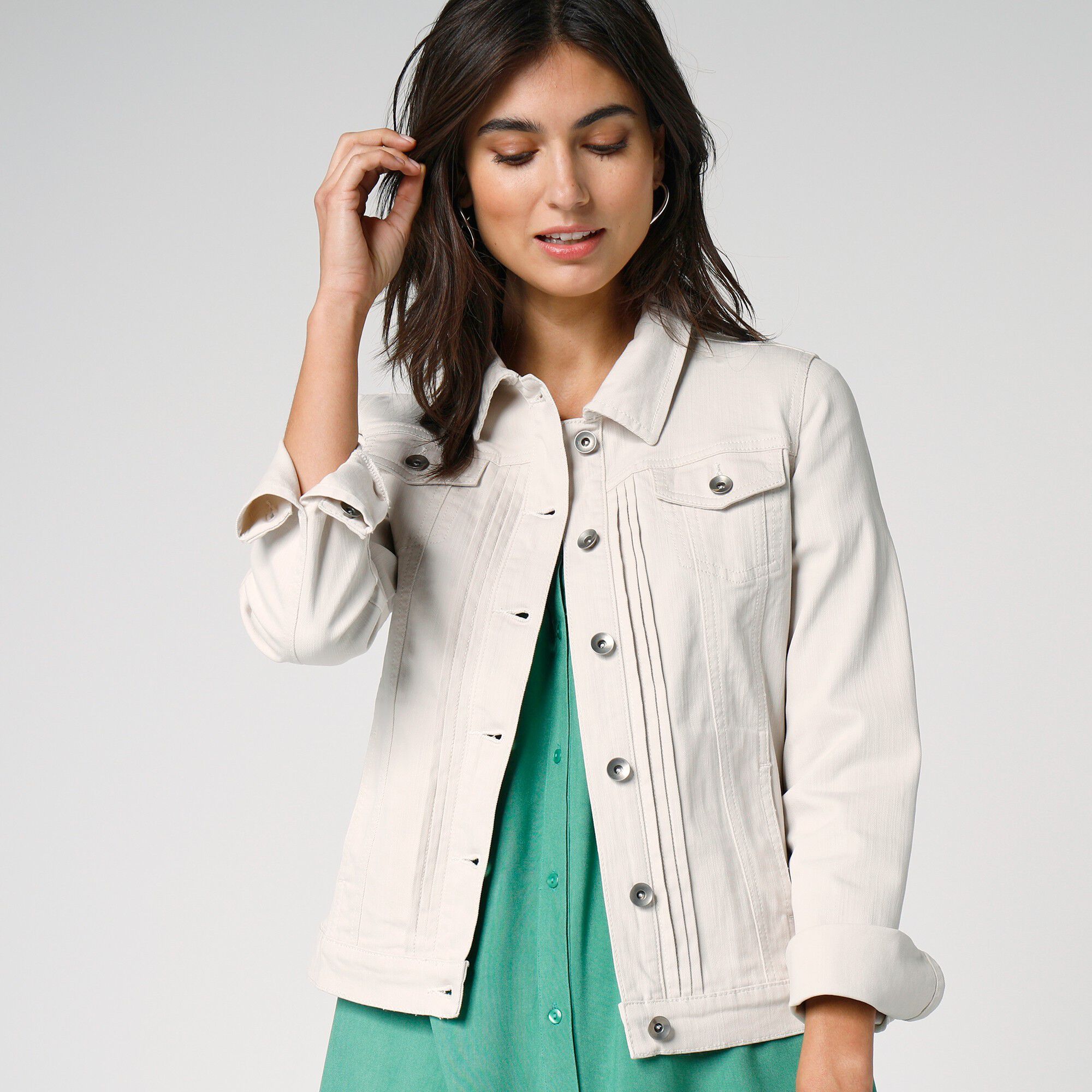 Veste boutonnée plis fantaisie