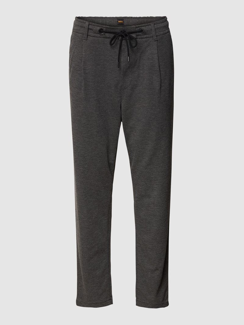 Tapered Fit Lounge-Hose aus Viskose-Mix Modell 'Skay' in mittelgrau meliert