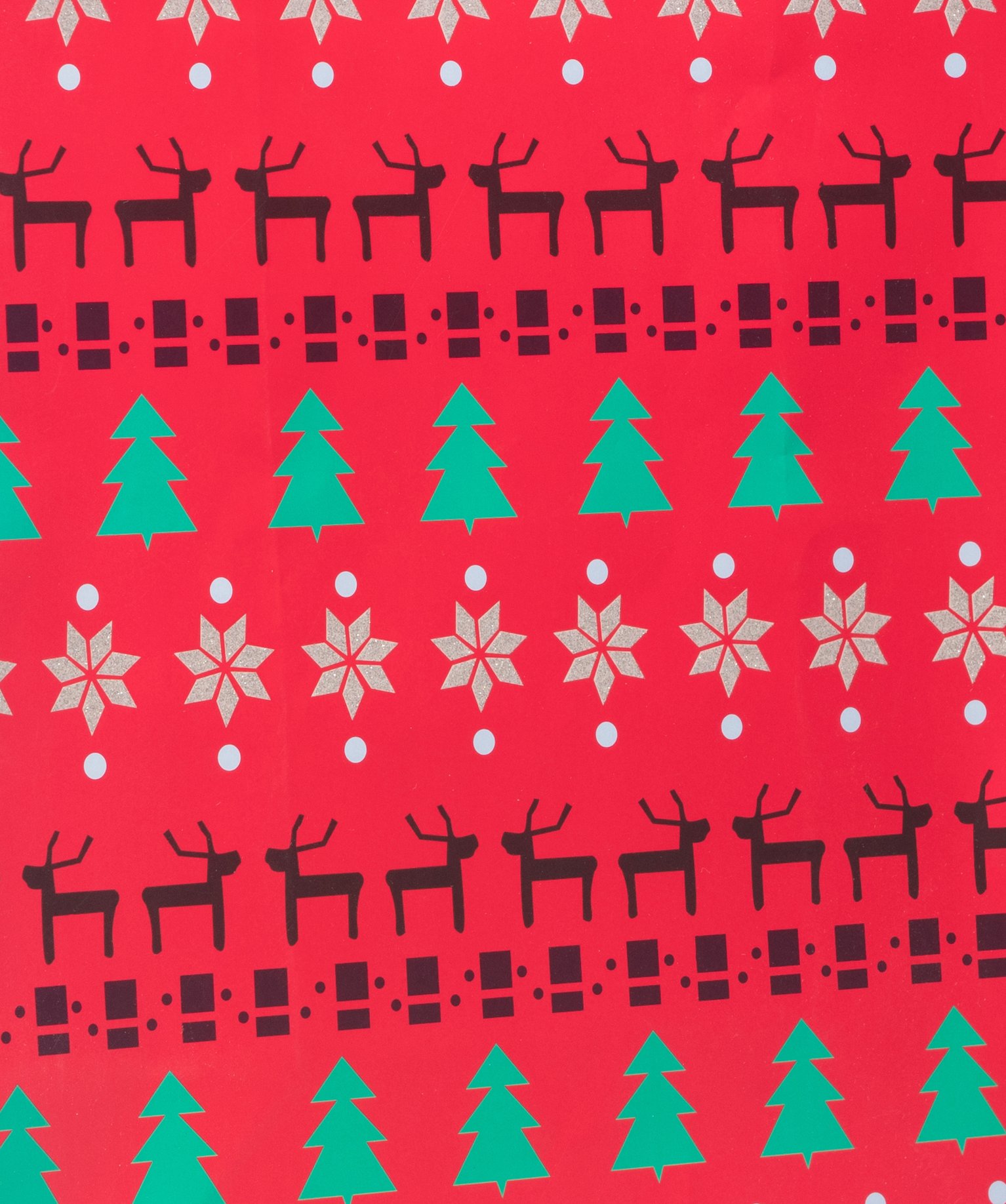 Sac cadeau de Nol imprimé rouge | GEMO