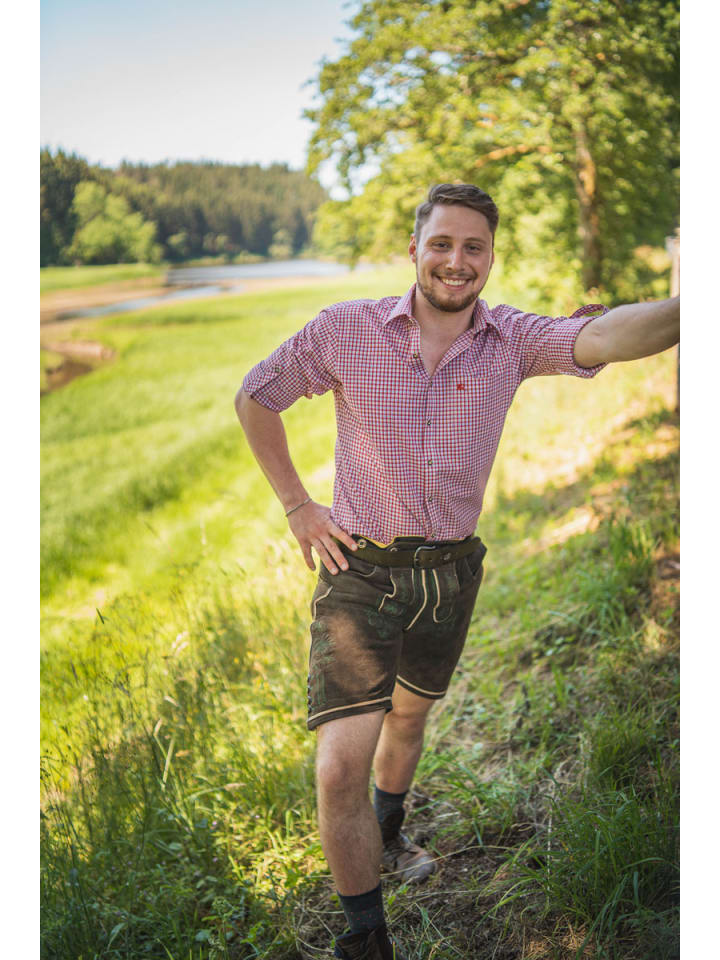 OS-Trachten Trachtenhemd Vakas in mittelrot günstig kaufen