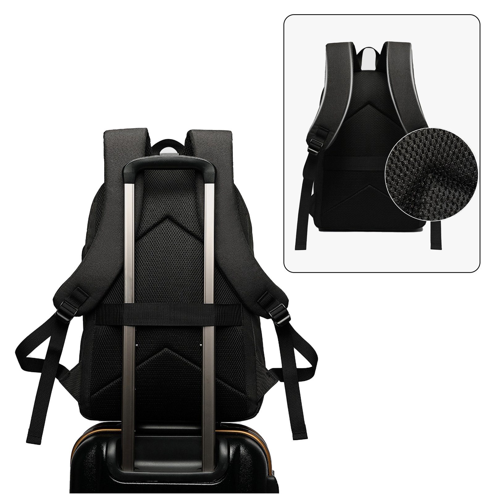 TAN.TOMI Rucksack Multifunktionsrucksack, mit Laptopfach und USB- sowie Kopfhörereingang