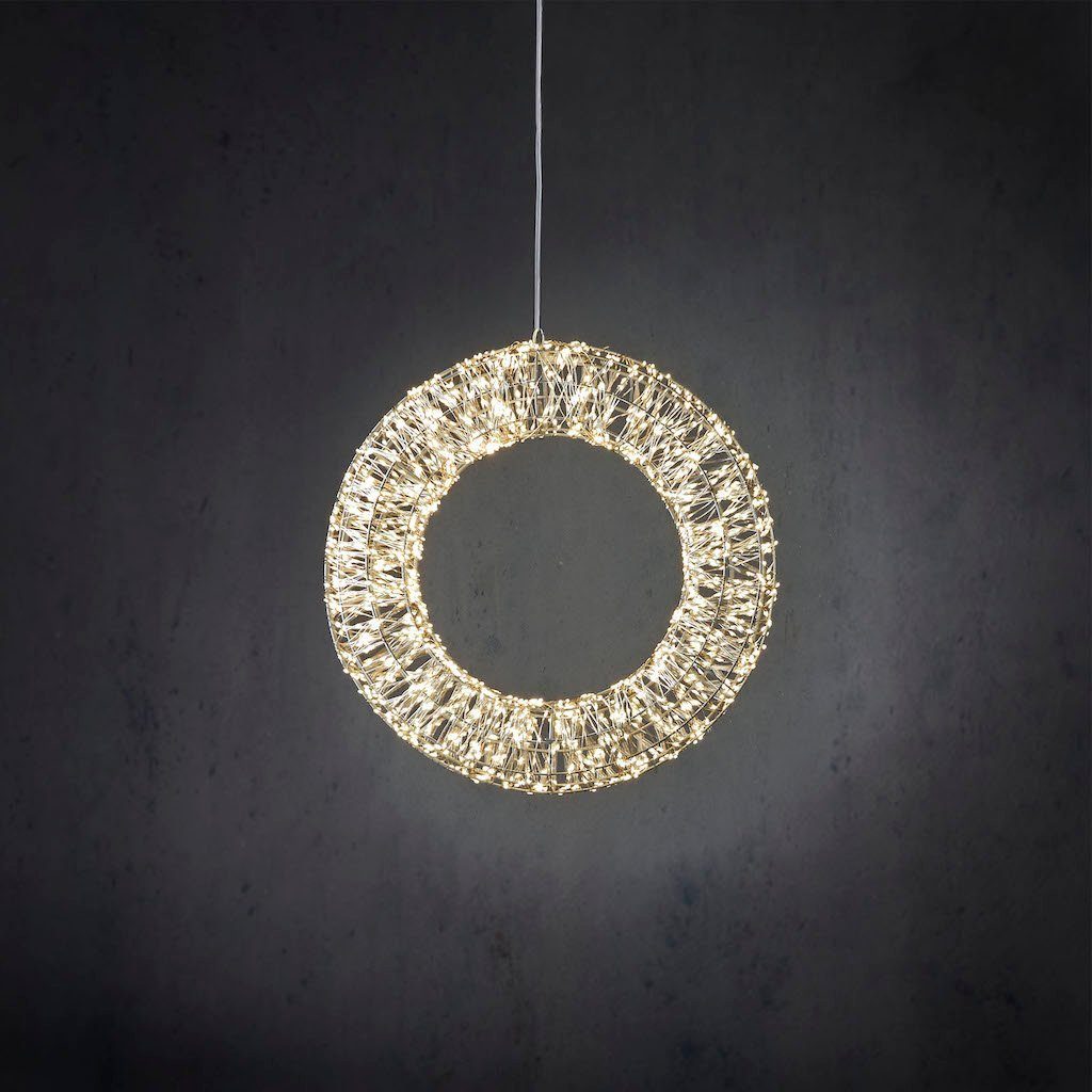 Luca Lighting Dekokranz LED Kranz Outdoor Metallgestell Metall silber