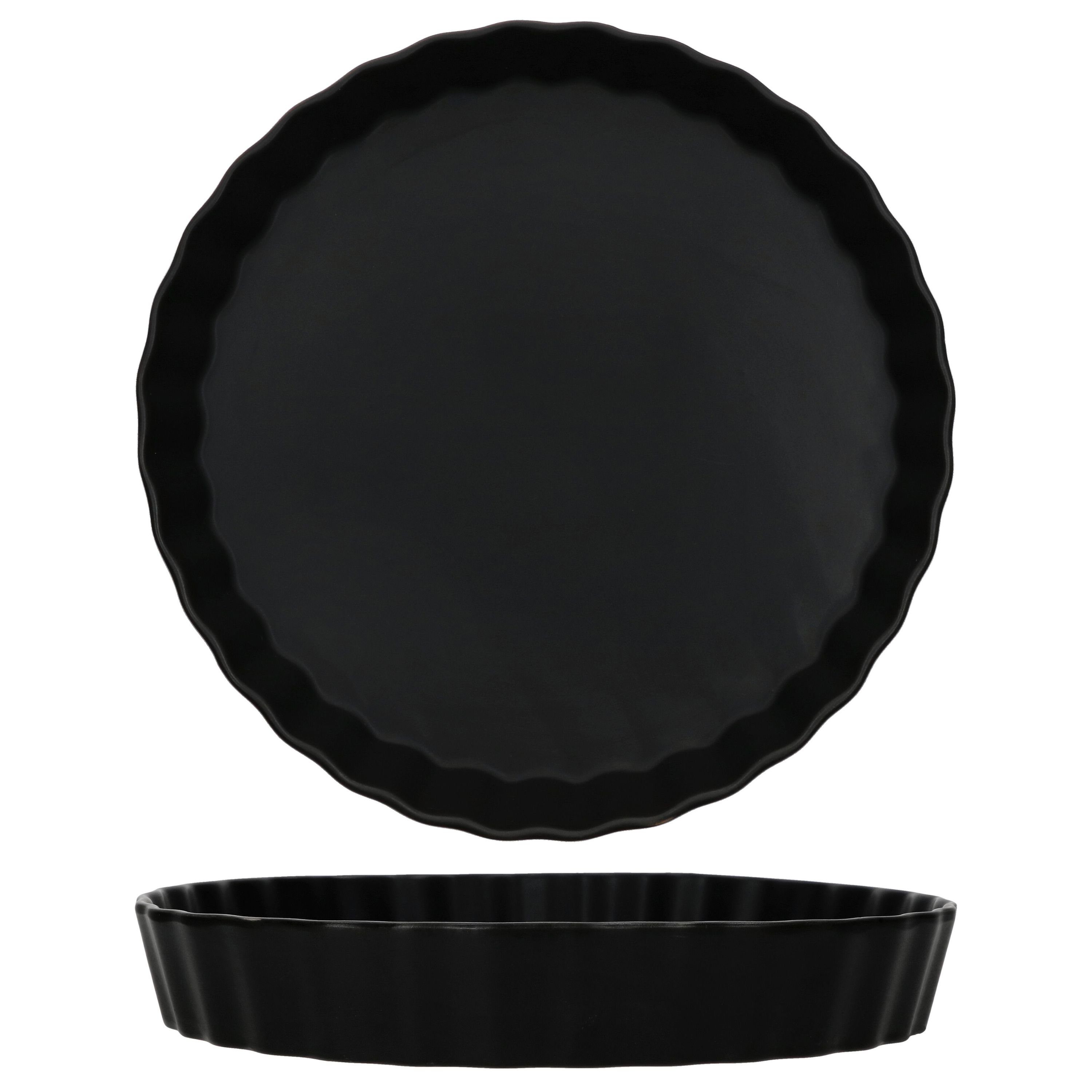 MamboCat Quicheform Kuchenform Nero schwarz Ø25,5cm Quiche Backform Tarte Pie Steingut