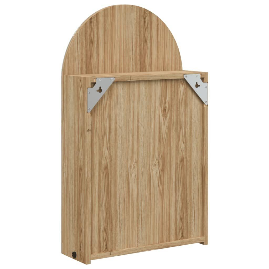 vidaXL Badezimmerspiegelschrank Spiegelschrank mit LED-Beleuchtung Gewölbt Eichenoptik (1-St)