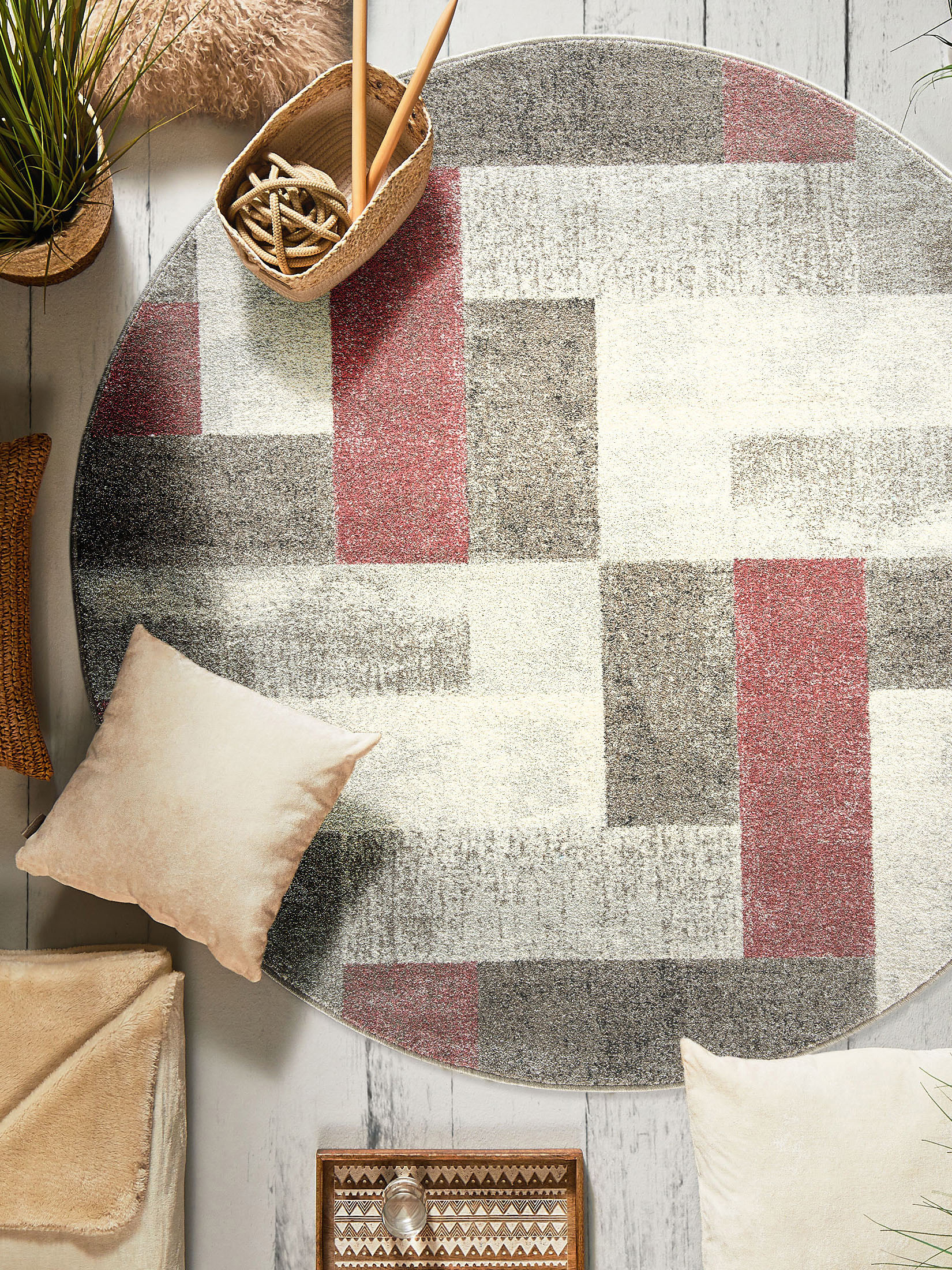 Urban Maze Moderner Teppich, Berry