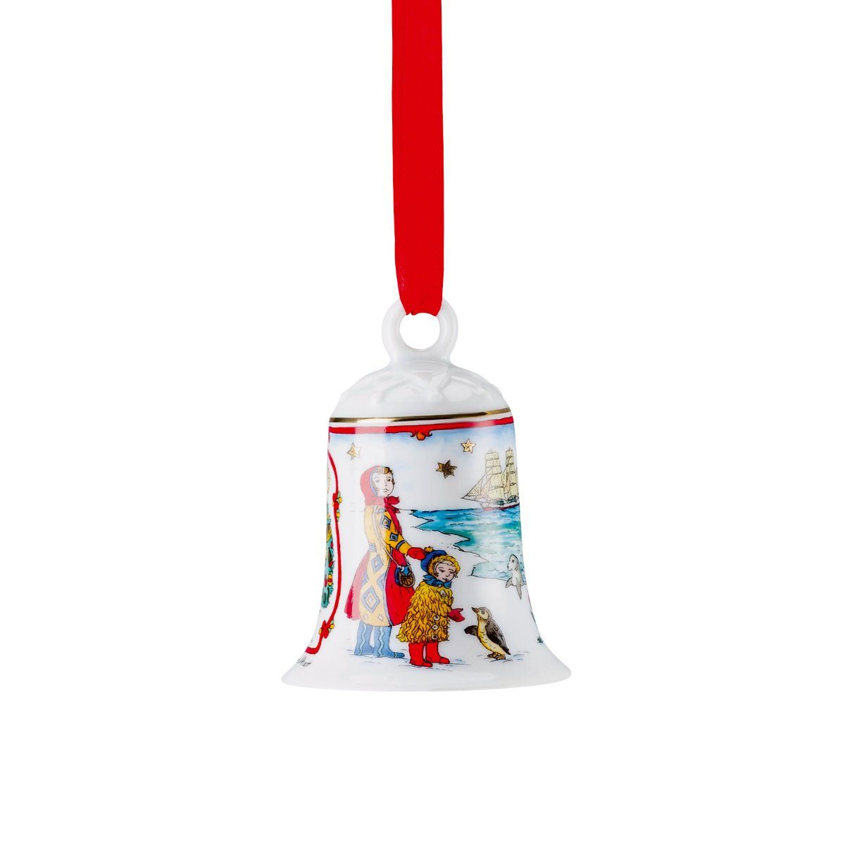 Hutschenreuther Christbaumschmuck Jahresartikel Weihnachten 2017 Weihnachtsgeschirr, Jahresglocke, Weihnachtsglocke, Christbaumglocke h: 7 cm