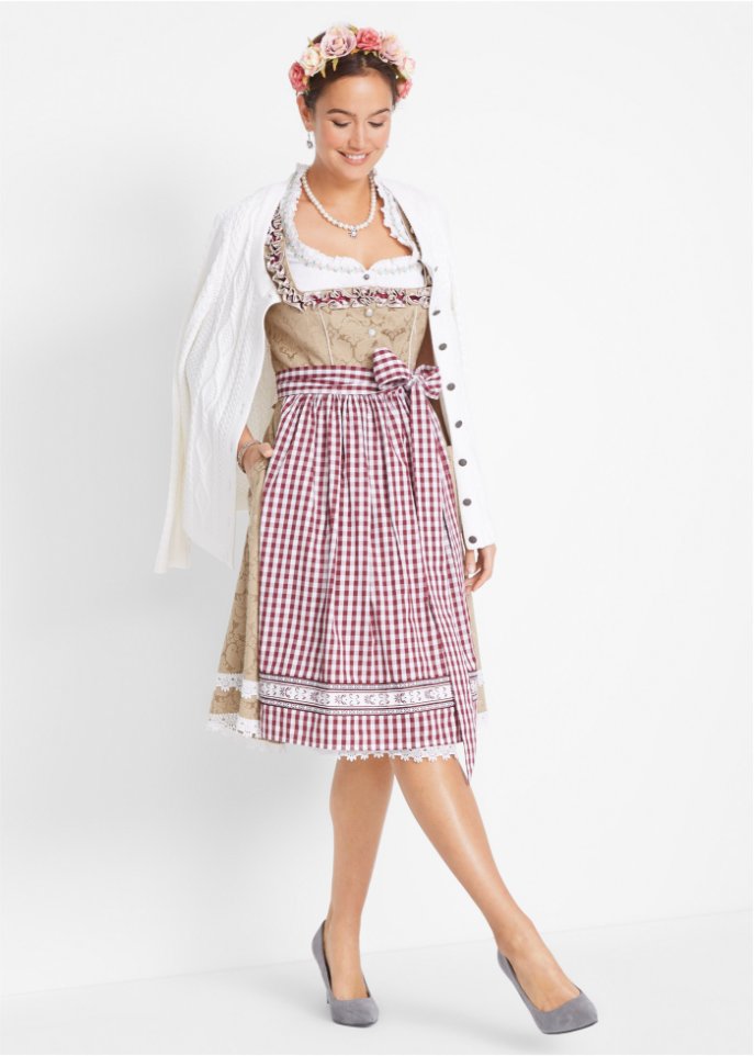 Dirndl mit Schürze, knieumspielend (2-tlg. Set)