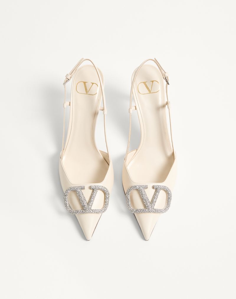 VLogo Signature Slingback Decote em pele de bezerro 80 mm