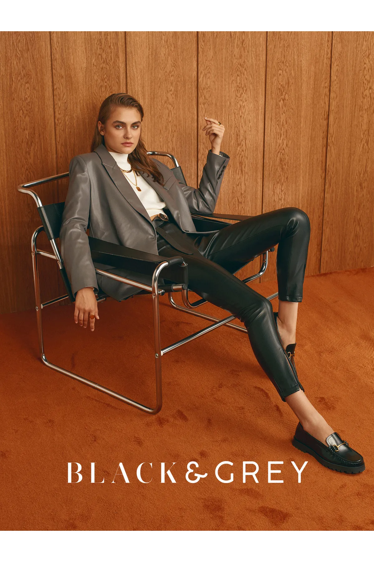 Dilvin  Schwarze Leggings-Hose mit Reißverschluss für Damen