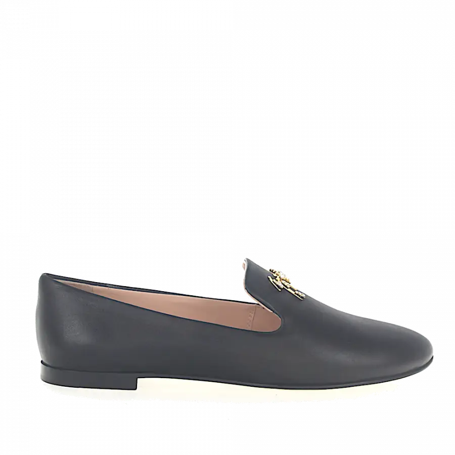 Giuseppe Zanotti - Loafer DALIA Kalbsleder Logo Schmuckstein schwarz - schwarz